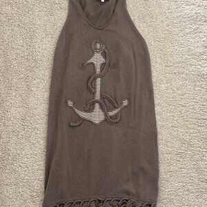 3.1 Phillip Lim Anchor Tank Dress Brown Knit with Braided Hem | Size M
